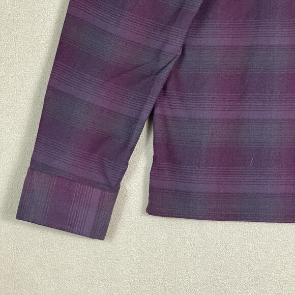 Lululemon Shirt Mens M Burgundy Plaid Flannel Long Sleeve Chest Pocket Button Up - Picture 7 of 10